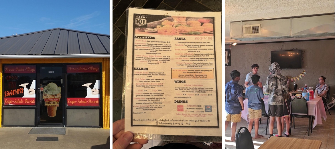 101 Pizzeria Menu
