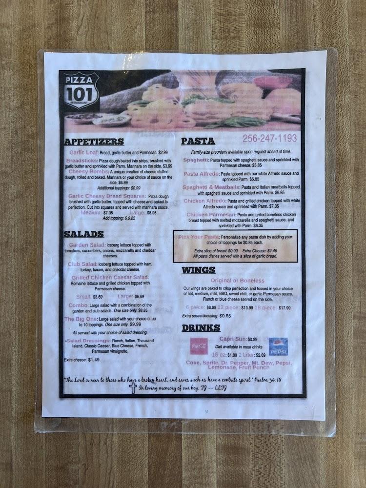101 Pizzeria Menu image 3